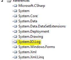 System.Io.Log file Added
